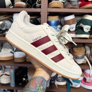 Adidas Campus Sneakers in Cream and Red